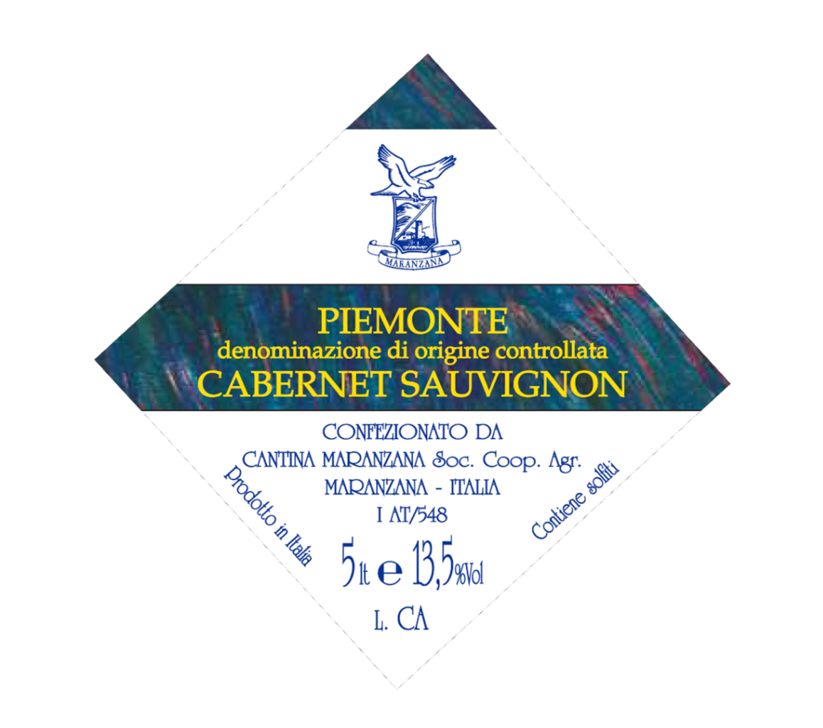 Bag - Piemonte Cabernet Sauvignon Doc - 12,50% - 5 lt.