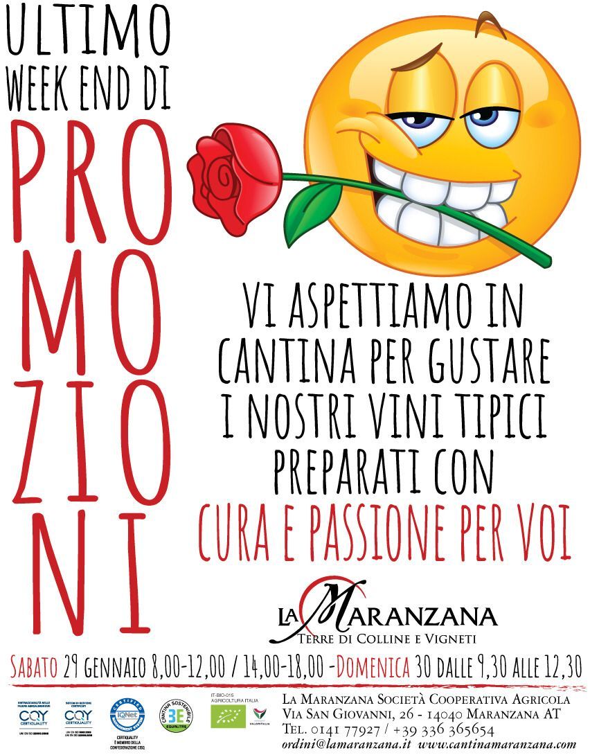 Cantina_La_Maranzana_Ultimo_Week_End_di_Promozioni_Gennaio_2022